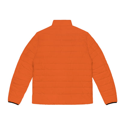 Classic Orange Simple Bitcoin Symbol. Men's Bitcoin Puffer Jacket
