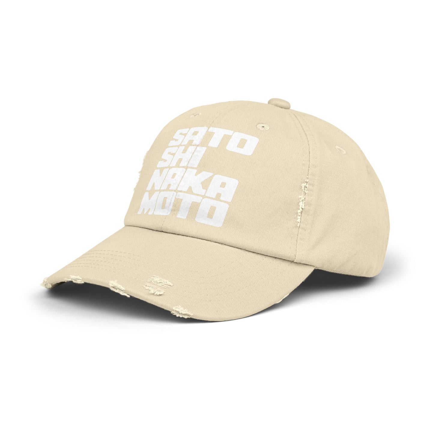 Gorra desgastada con estampado cúbico de Satoshi Nakamoto (STEALTH)