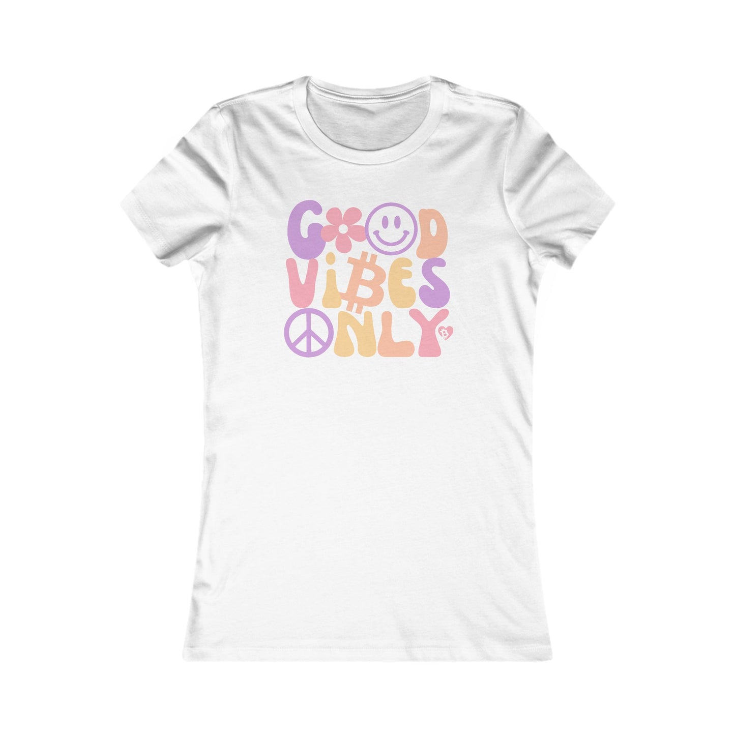 Camiseta ajustada para mujer "Good Vibes Only Bitcoin"