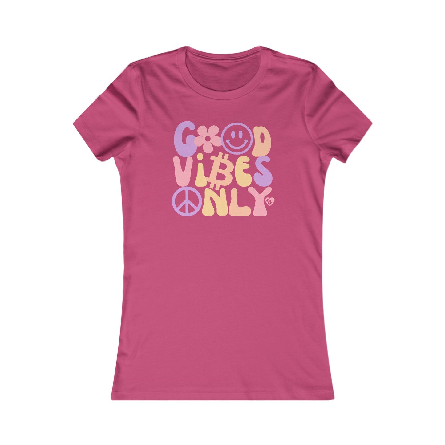Camiseta ajustada para mujer "Good Vibes Only Bitcoin"