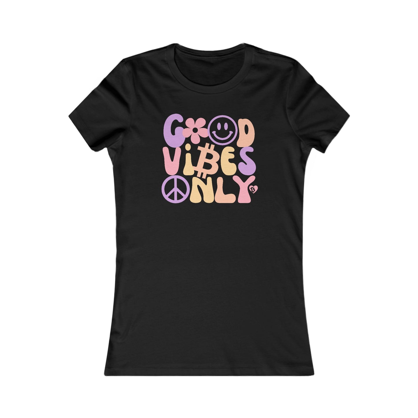 Camiseta ajustada para mujer "Good Vibes Only Bitcoin"