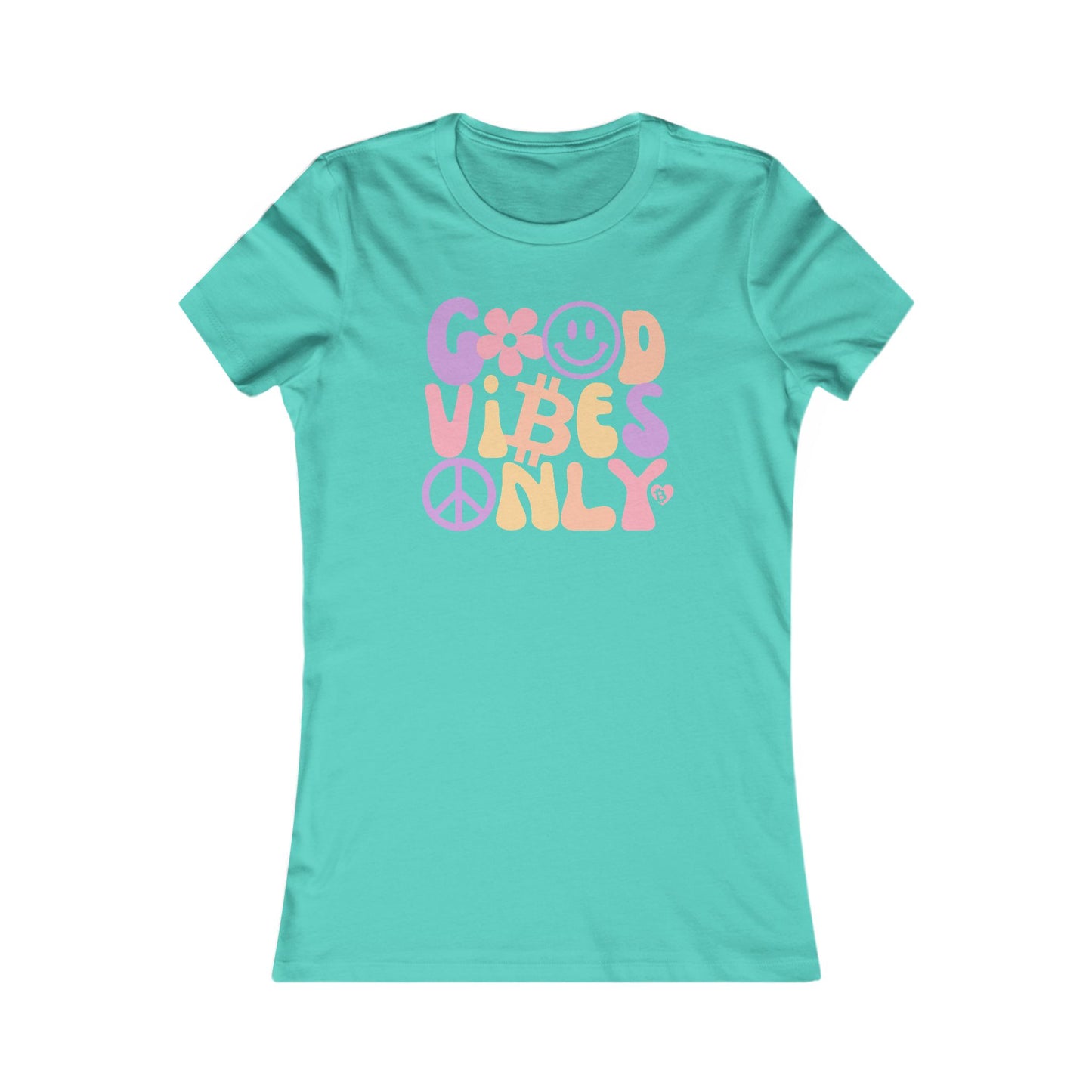 Camiseta ajustada para mujer "Good Vibes Only Bitcoin"