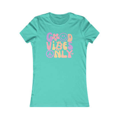 Camiseta ajustada para mujer "Good Vibes Only Bitcoin"