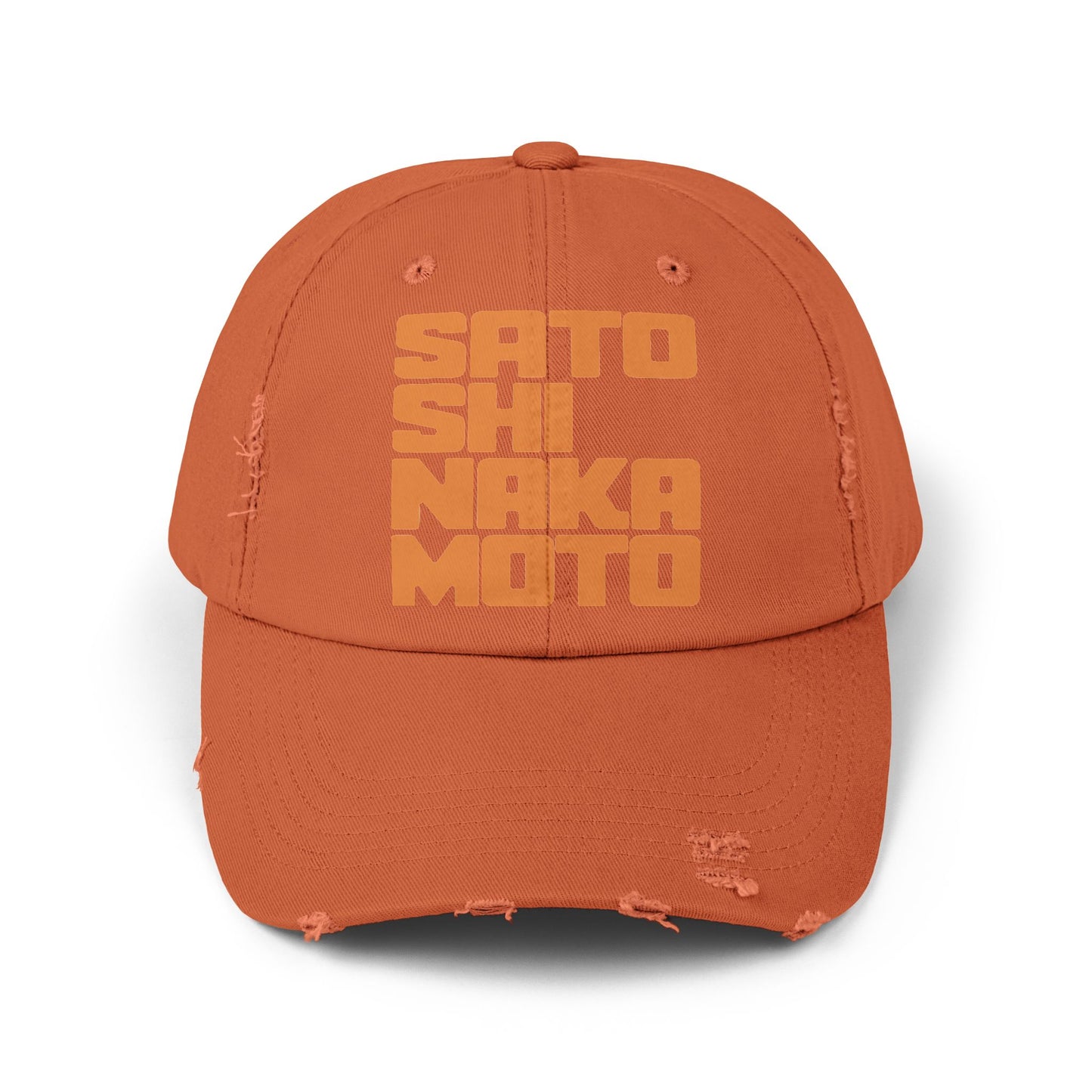 Gorra desgastada con estampado cúbico de Satoshi Nakamoto (STEALTH)