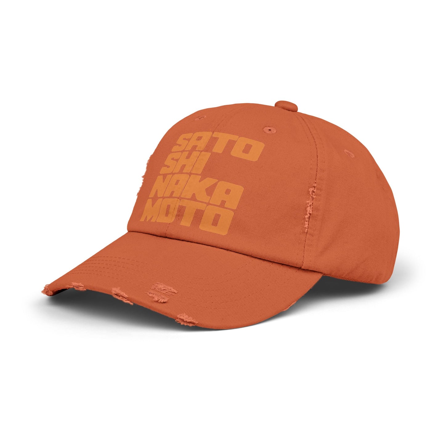 Gorra desgastada con estampado cúbico de Satoshi Nakamoto (STEALTH)