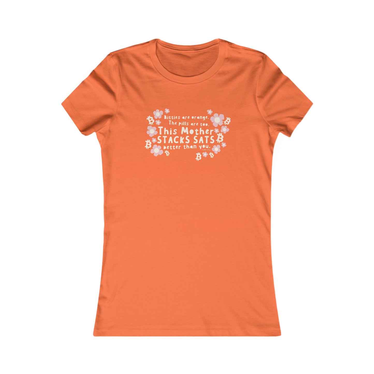 Esta camiseta de mujer de corte entallado con estampado de Mother Stacks Sats