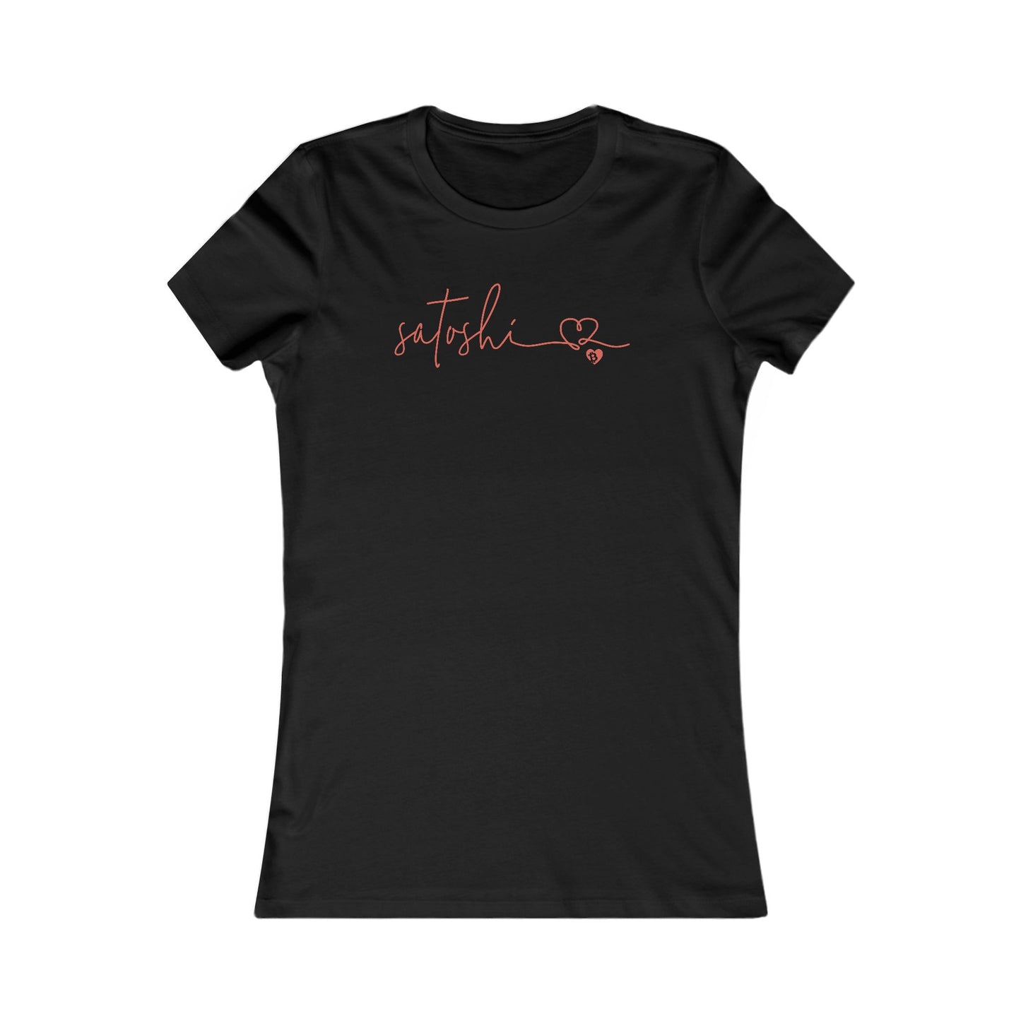 Camiseta ajustada con letras de amor de Satoshi