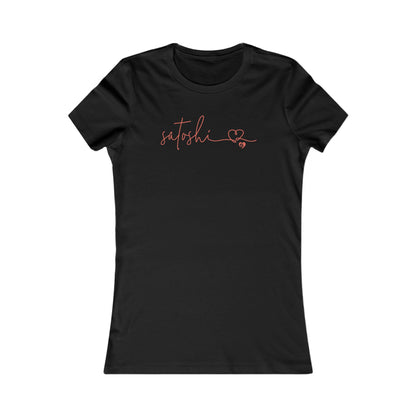 Camiseta ajustada con letras de amor de Satoshi