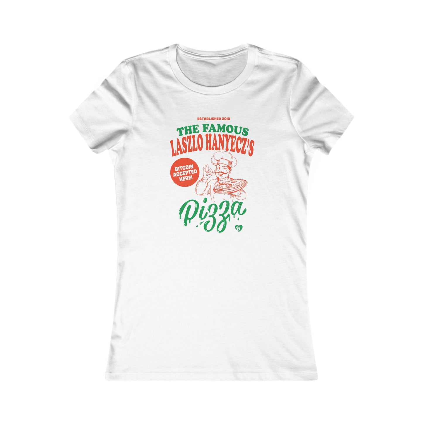 Camiseta ajustada de pizzería Bitcoin
