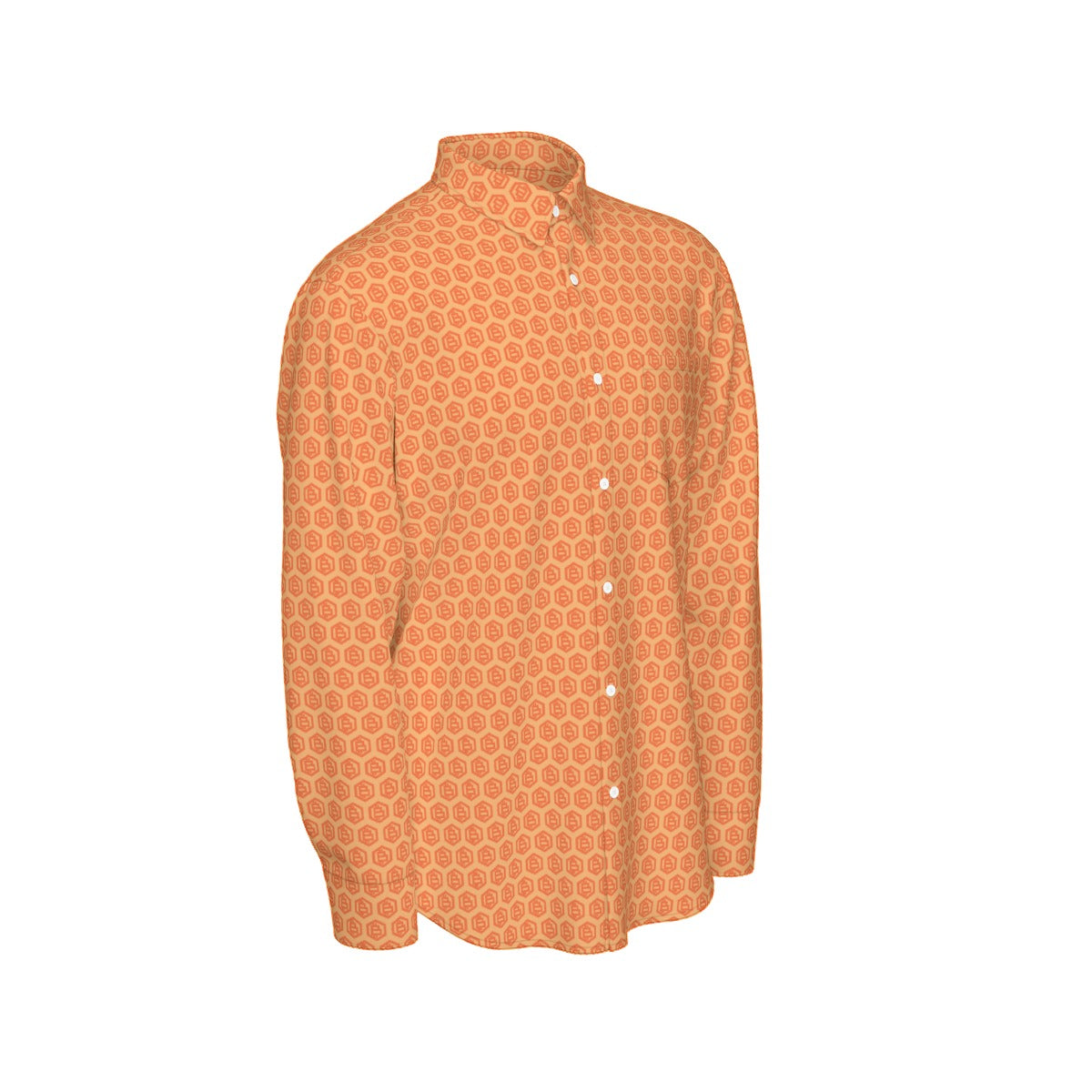Bitcoin Orange Hex Men's Long Sleeve Shirt