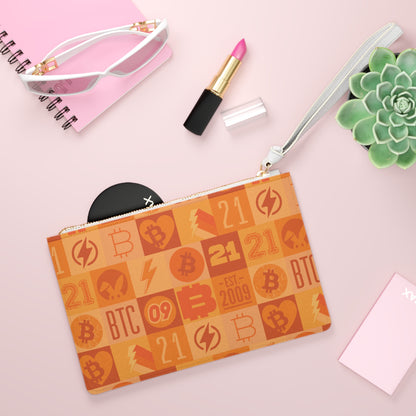 Bitcoin Orange Squared Clutch Bag