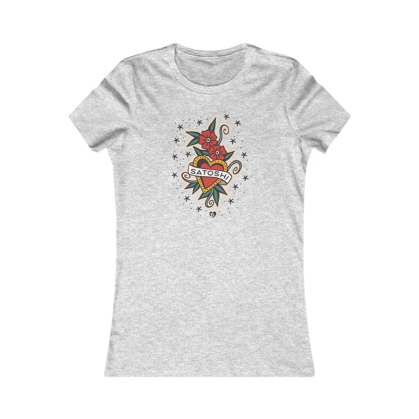 Camiseta ajustada para mujer con tatuaje de Satoshi