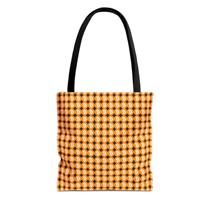 Mini bolsa de mano con símbolos de Bitcoin 