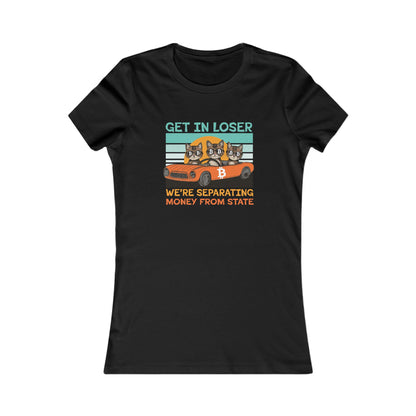 Camiseta ajustada de Get in Loser Bitcoin Cats