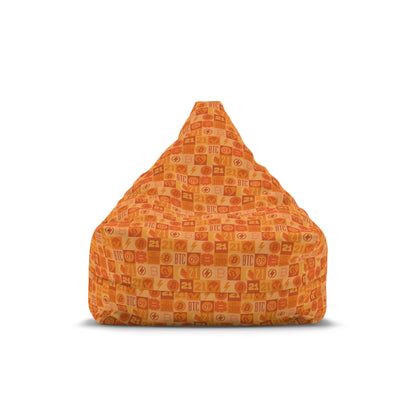 Orange Bitcoin Journey Bean Bag Chair Cover