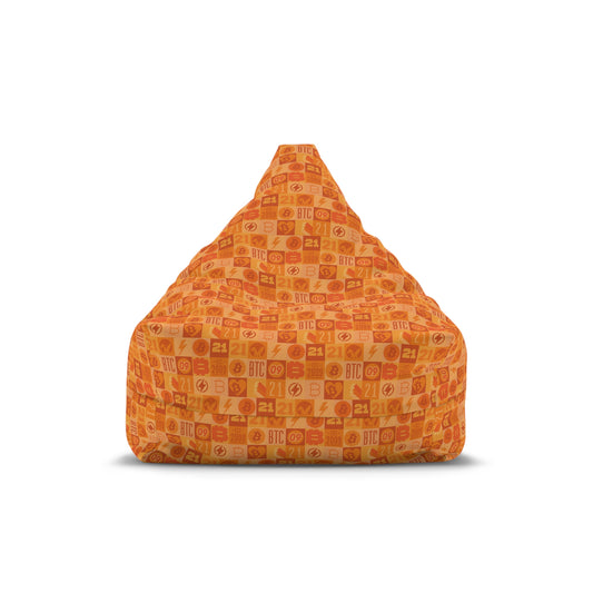 Orange Bitcoin Journey Bean Bag Chair Cover