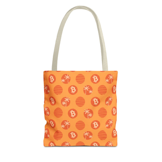 Tropical Orange Bitcoin Tote Bag