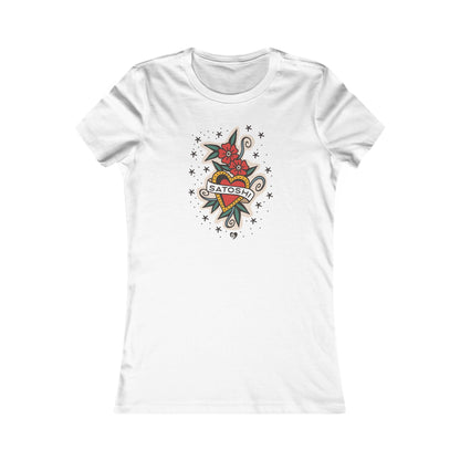 Camiseta ajustada para mujer con tatuaje de Satoshi