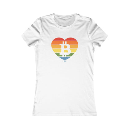 Camiseta ajustada Bitcoin Rainbow OG para mujer