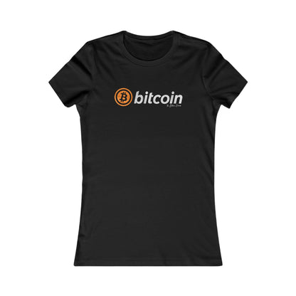 Camiseta ajustada para mujer con fotocopia del logotipo de Bitcoin