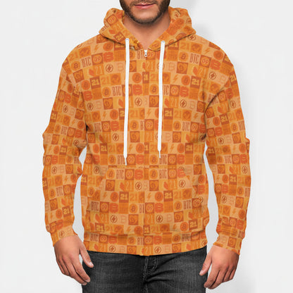 Orange Bitcoin Journey Zip Hoodie