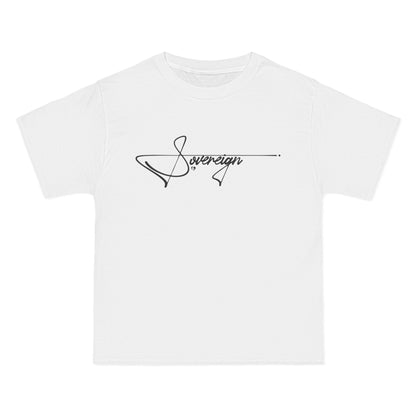 White opsec t-shirt with 'Sovereign' logo on a white background