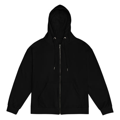 Black hoodie with a zipper on a white background