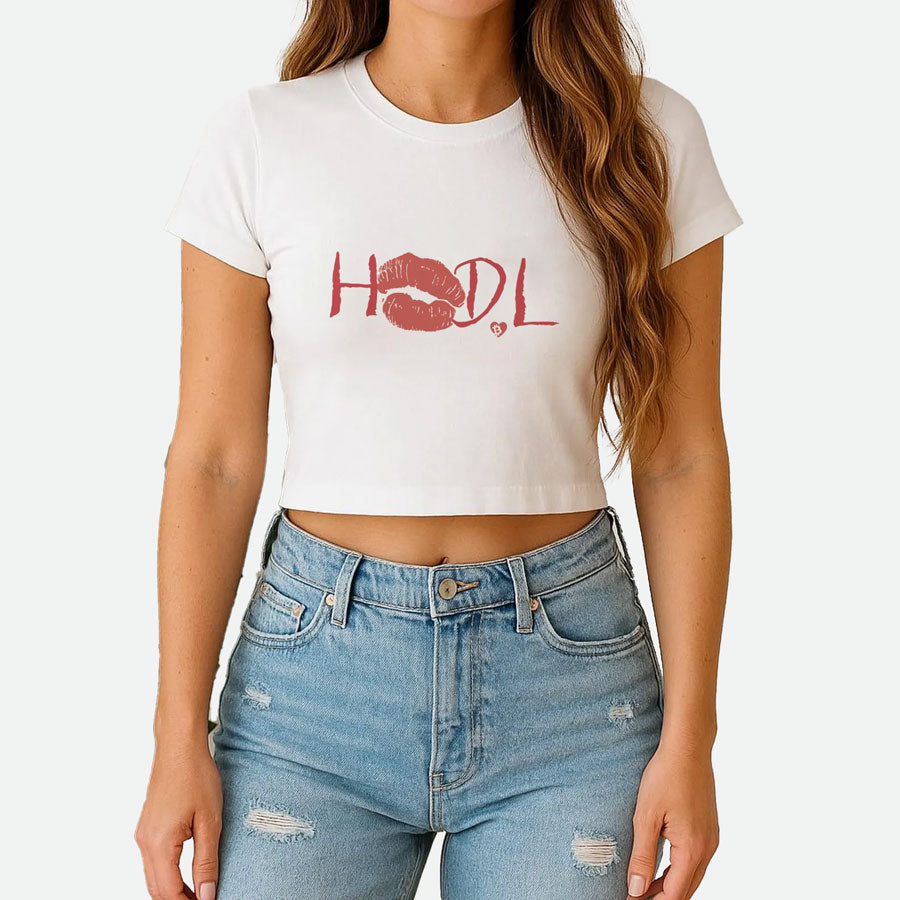 HODL Kisses Baby Tee Crop Top