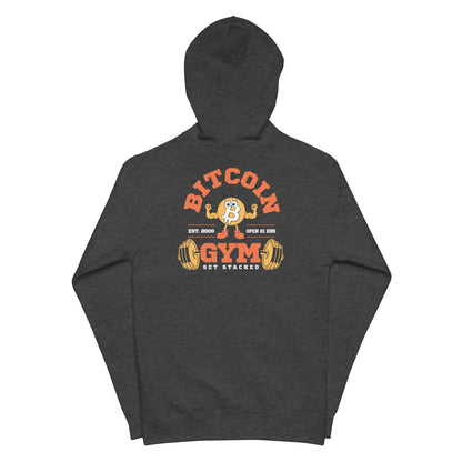 Sudadera con capucha y cremallera unisex Bitcoin Gym