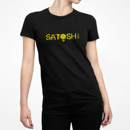 Camiseta ajustada con sonrisa de Satoshi
