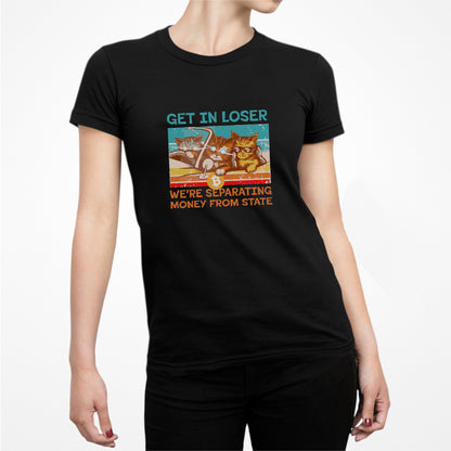 Camiseta ajustada de Get in Loser Bitcoin Cats