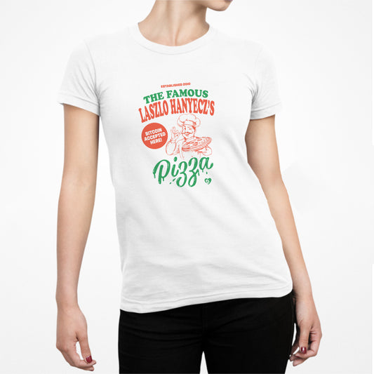 Camiseta ajustada de pizzería Bitcoin