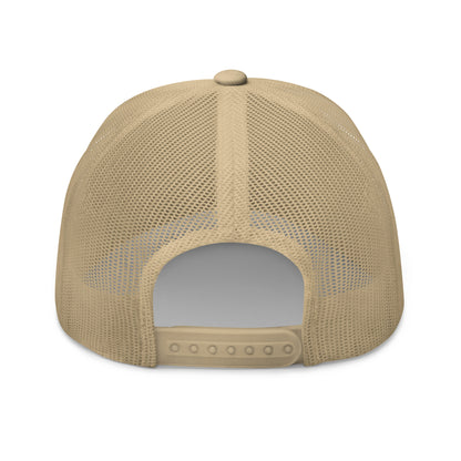 Beige mesh cap on a white background