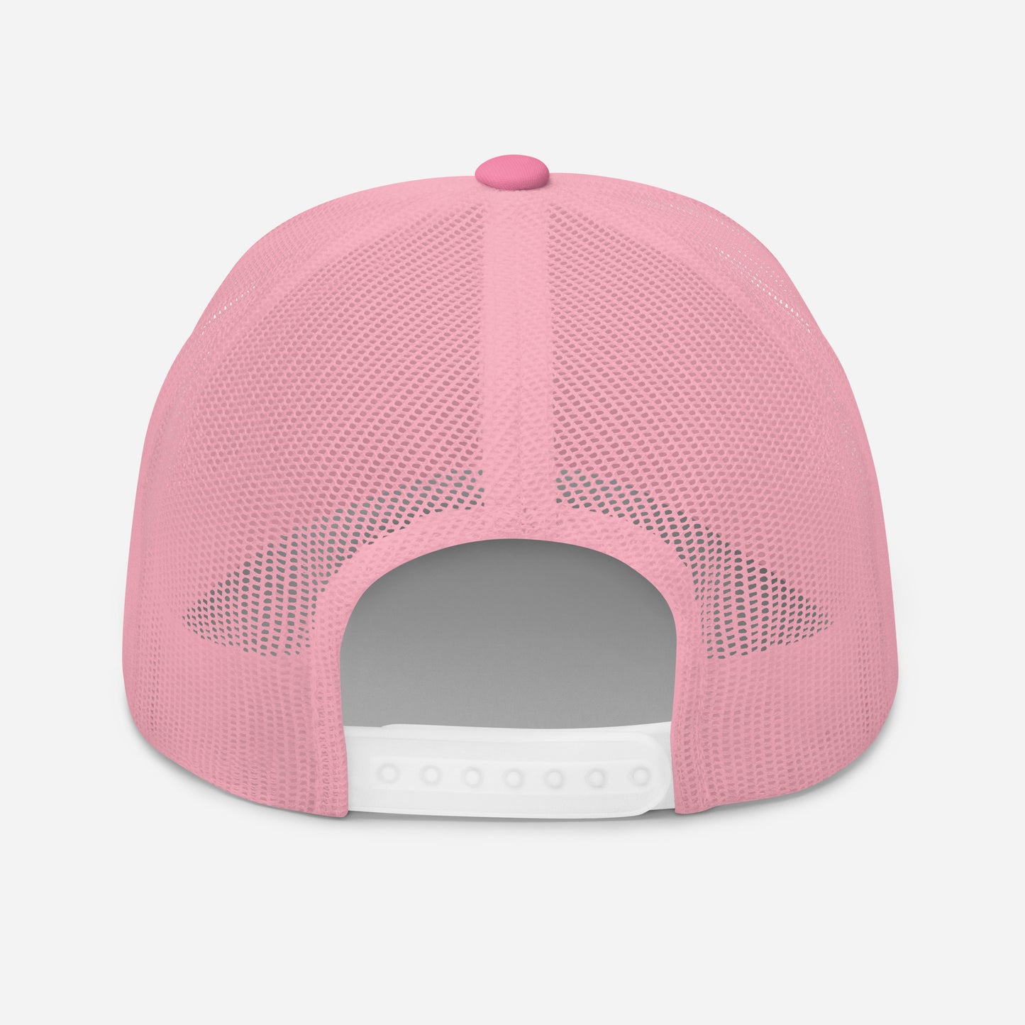 Pink mesh cap on a light gray background