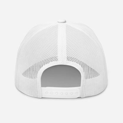White mesh cap on a light gray background