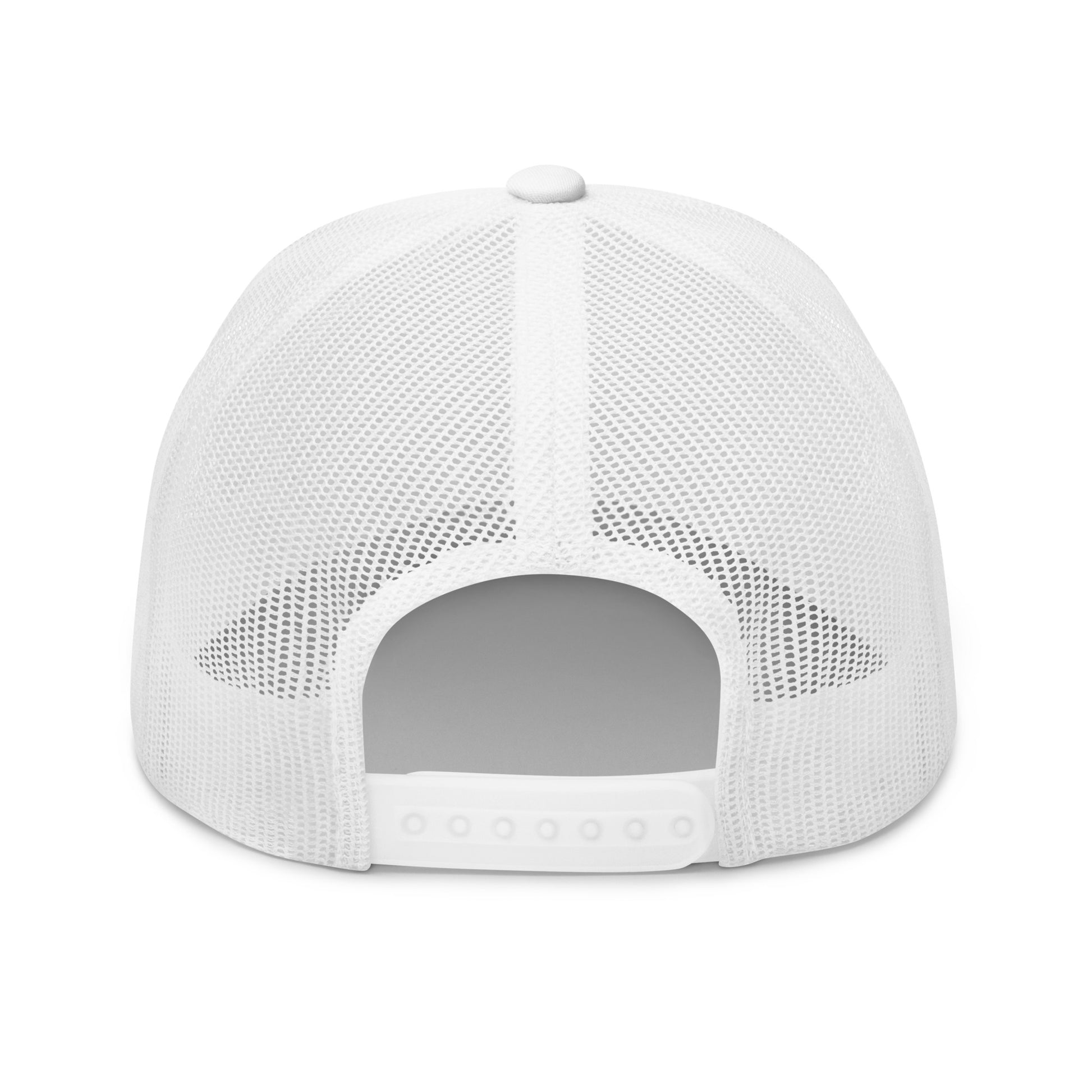 white mesh cap on white background